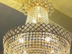 Sphere Shaped Gold and Crystal chandelier
