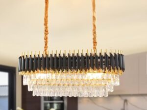 Luxury Crystal and Metal Ring Chandelier Light