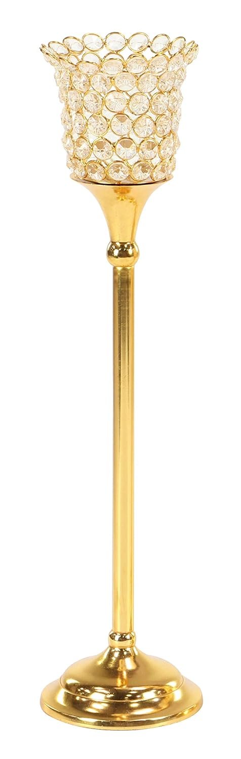 Gold Aluminum Hurricane Lamp - Image 2