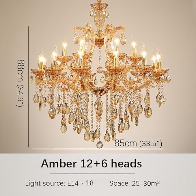 Single Hanging Metal Crystal Chandelier - Image 2