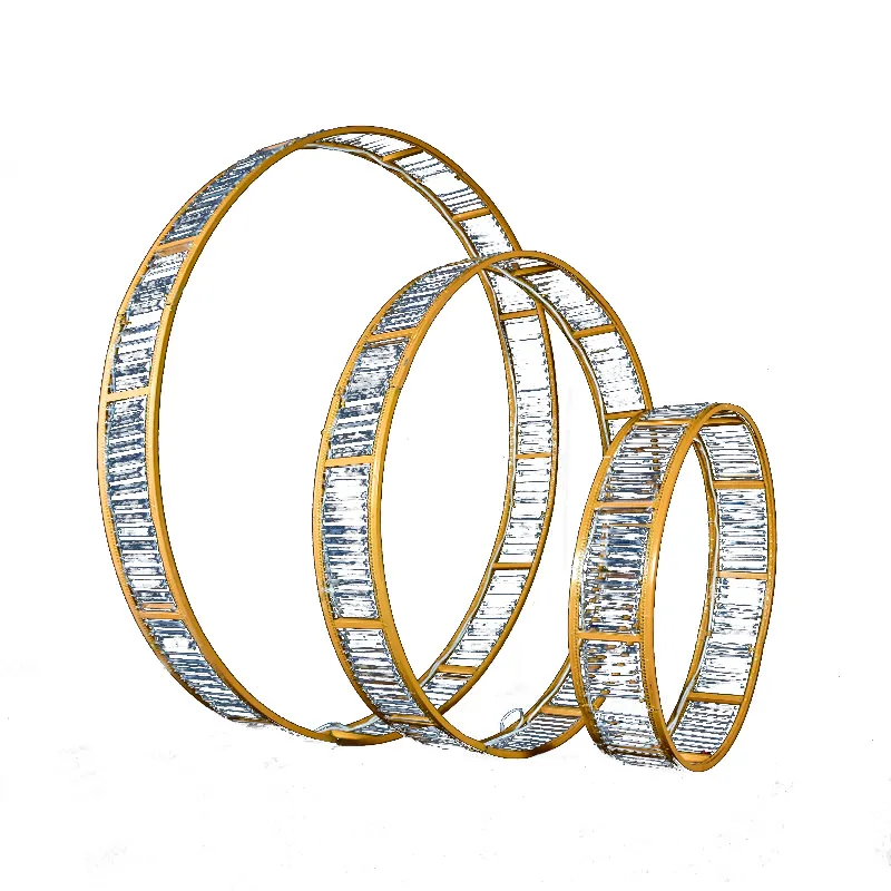 Three Ring Ceiling Chandelier, Iron Frame, Party Suspended Pendant - Image 3