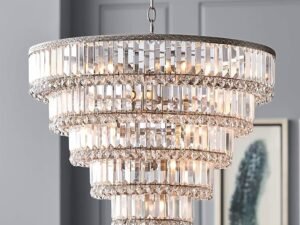 Magnificence Satin Nickel Light Fixture Ceiling Chandelier