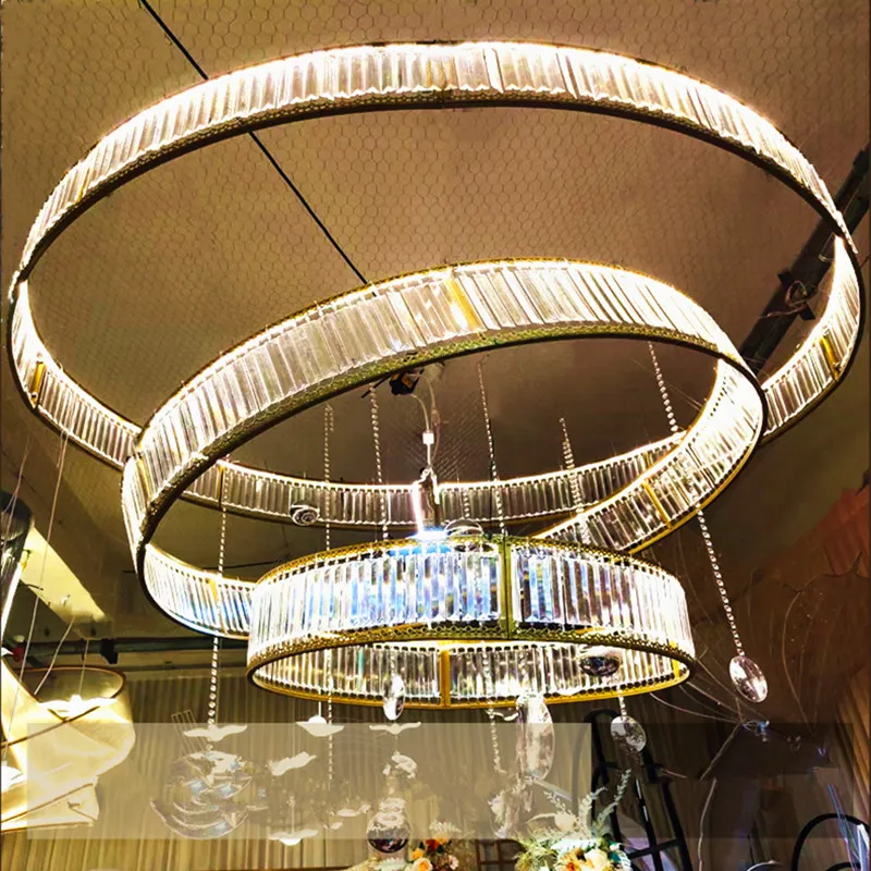 Three Ring Ceiling Chandelier, Iron Frame, Party Suspended Pendant - Image 5