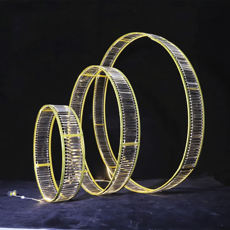 Three Ring Ceiling Chandelier, Iron Frame, Party Suspended Pendant - Image 6