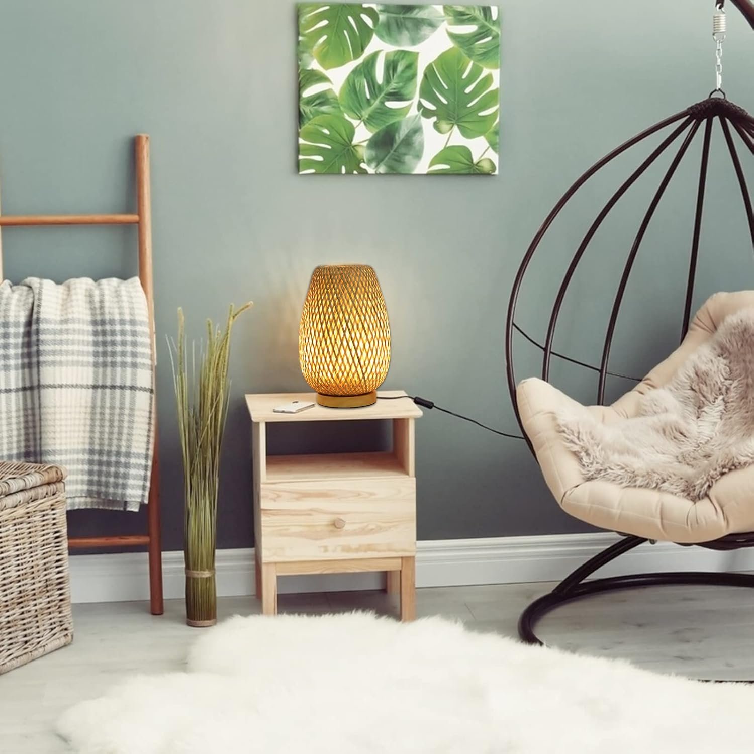 Dimmable Rattan Table Lamp - Image 7