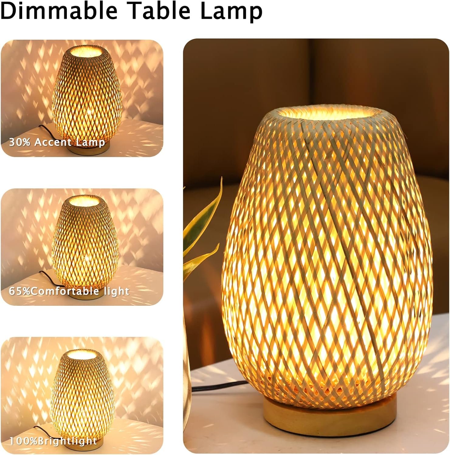 Dimmable Rattan Table Lamp - Image 10